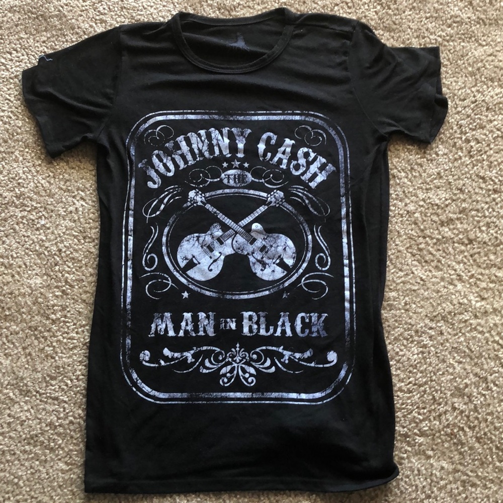 Johnny Cash Man in Black T-shirt